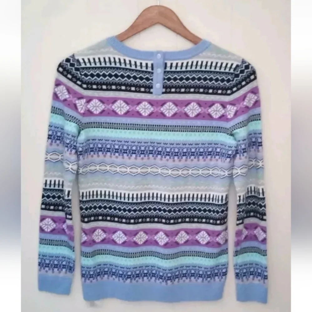 New TALBOTS Petites Womens Size P Lambswool Blend Fair Isle Sweater - Picture 5 of 7